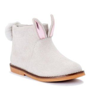 NEW Wonder Nation Toddler Girls Suede Bunny Boots Shoes EASTER Rabbit Tail Ears